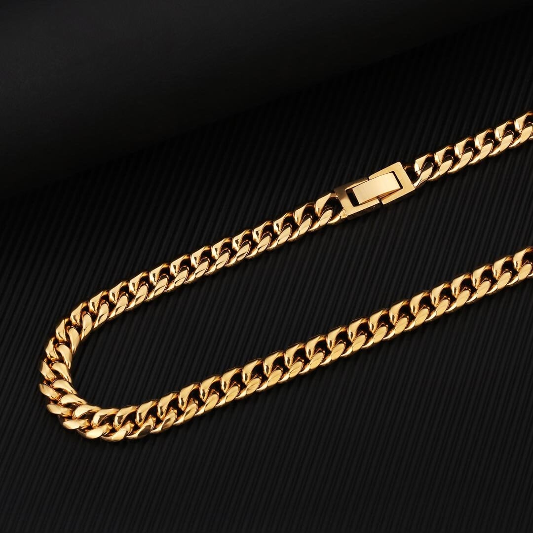 The Golden Age® - 8mm Miami Cuban Link Chain 18K Gold Plated Necklaces