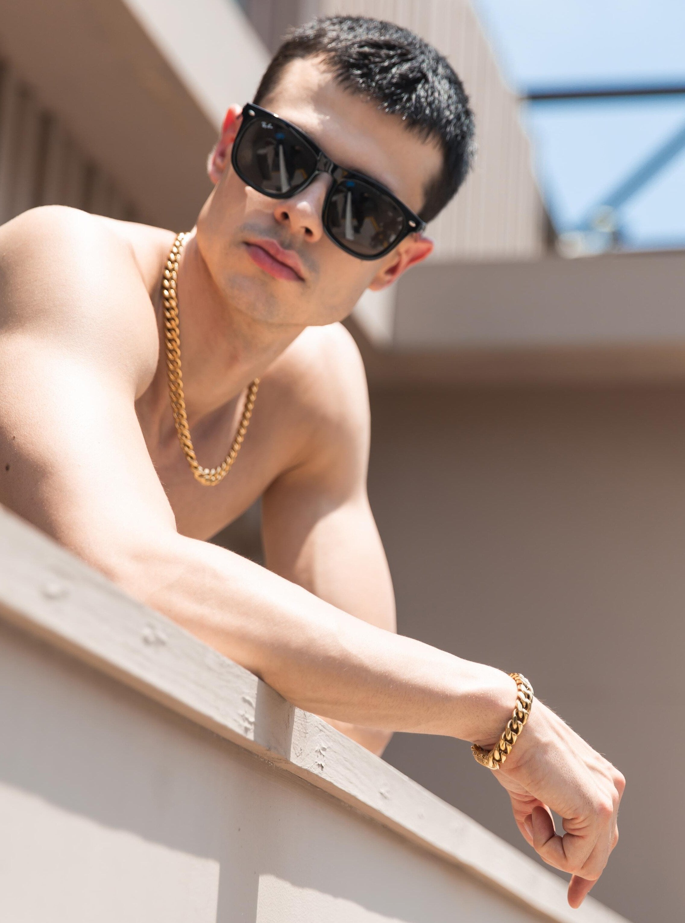 The Golden Nugget® - 12mm Iced Miami Cuban Link Chain 18K Gold Plated with CZ Clasp