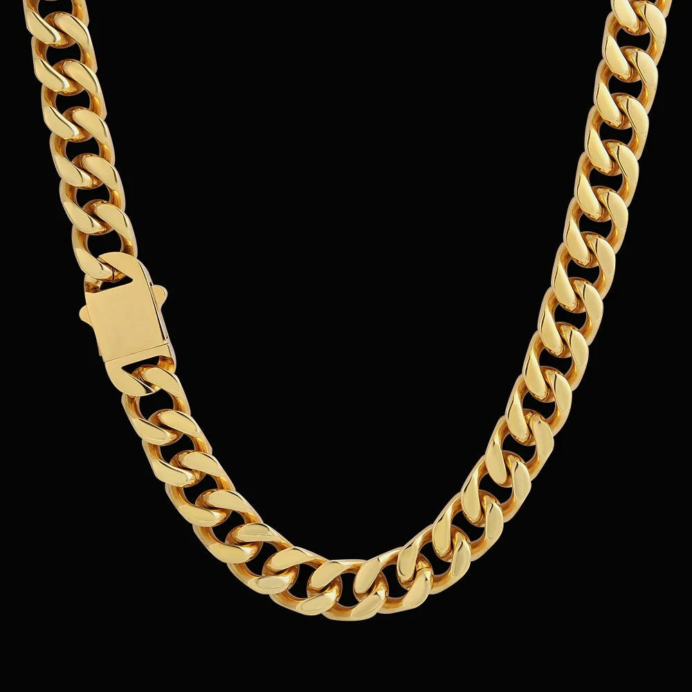 The Golden Time Ⅲ® - 14mm Curb Cuban Link Chain in 18K Gold