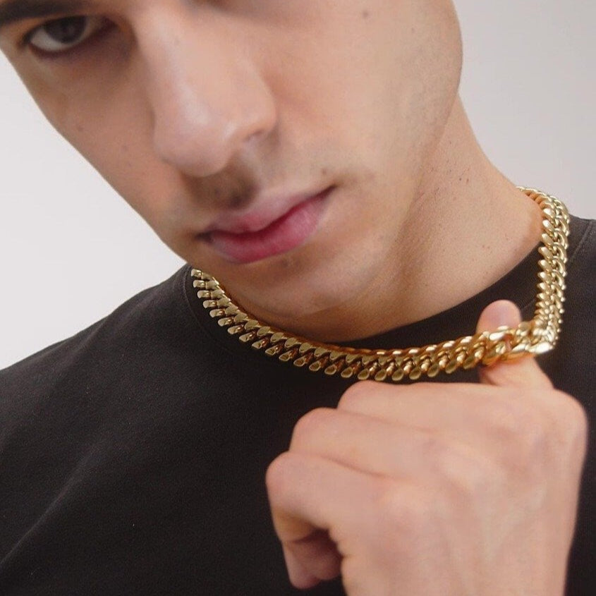 The Golden Time II® - 12mm Miami Cuban Link Chain 18K Gold Plated