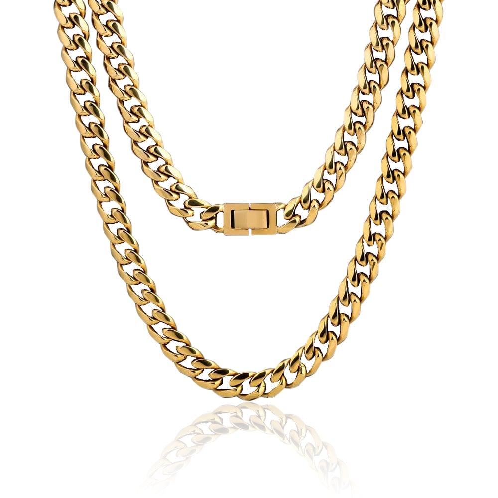 The Golden Time® - 10mm Miami Cuban Link Chain 18K Gold Plated