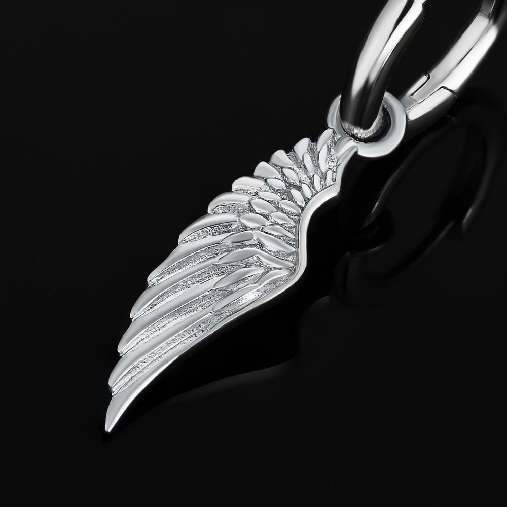 The Hope® - 925 Sterling Silver Hoop Dangle Angel Wing Earrings Earrings