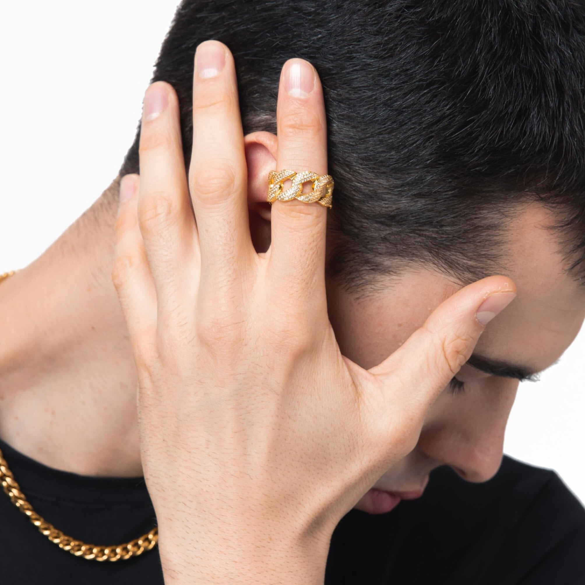 The Lord® - Iced Out Cuban Link Ring 18K Gold Plated