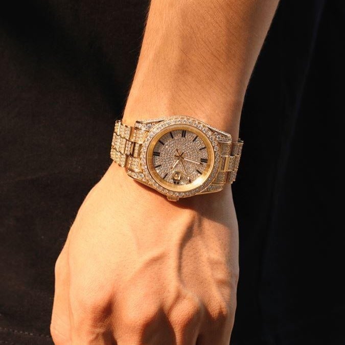 The President® - Fully Iced Out Presidential Diamond Watch in 18K Gold
