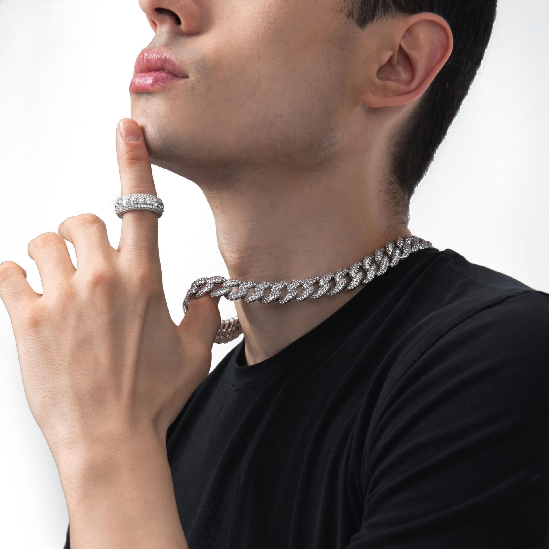 The Rising Bubble® - Iced Diamond 15mm Cuban Link Choker