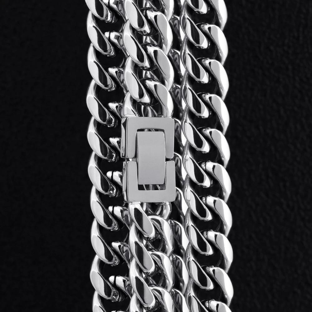 The Stormtrooper®- 10mm Miami Cuban Link Chain White Gold Plated 