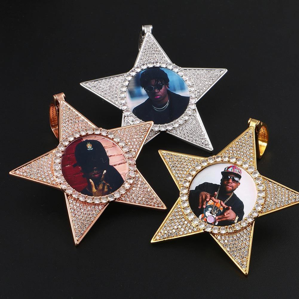 THE WALK OF FAME® - Custom Iced Out Star Photo Pendant