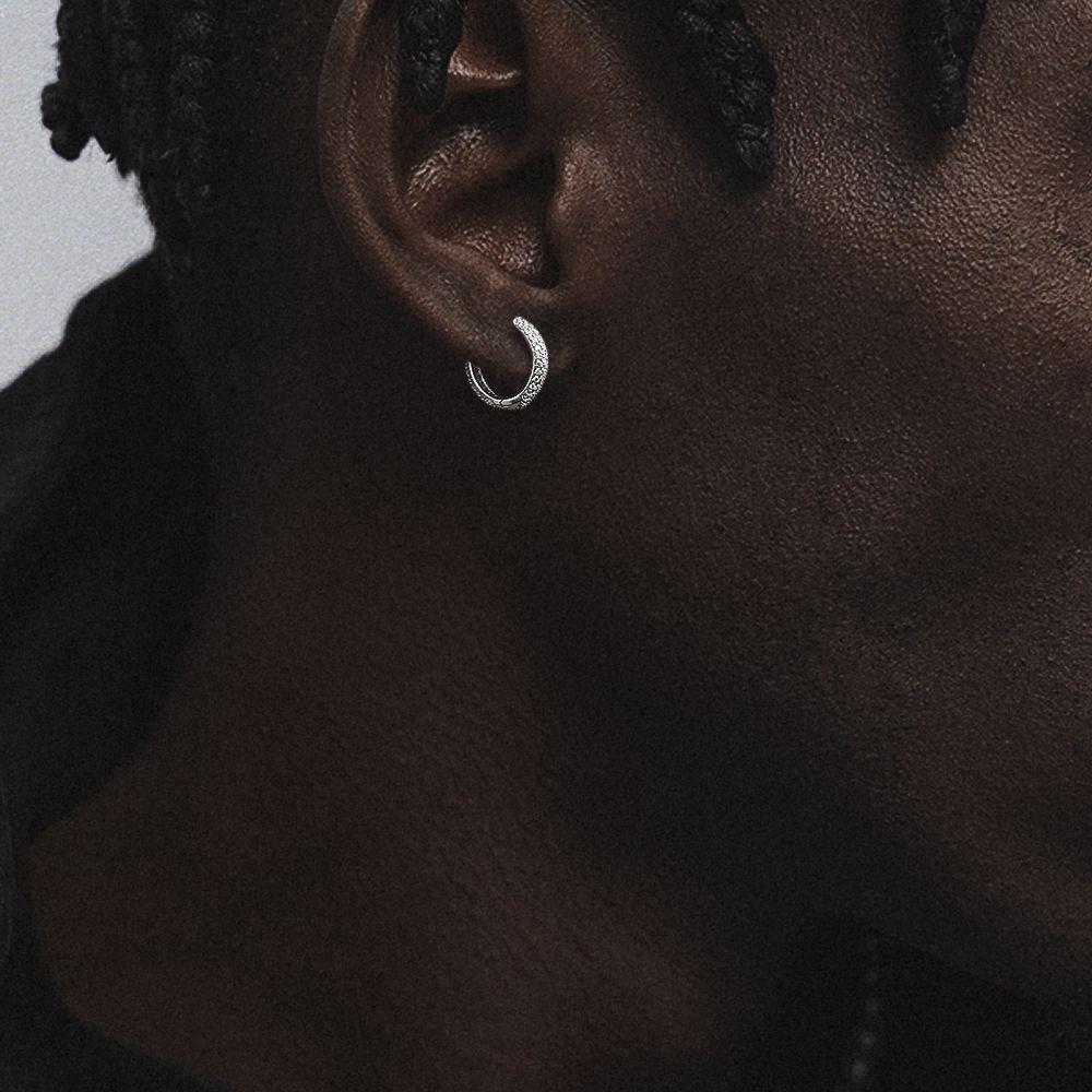 The Wealth Circle® - 925 Sterling Silver Iced Out Diamond Hoop Earrings in White Gold Earrings