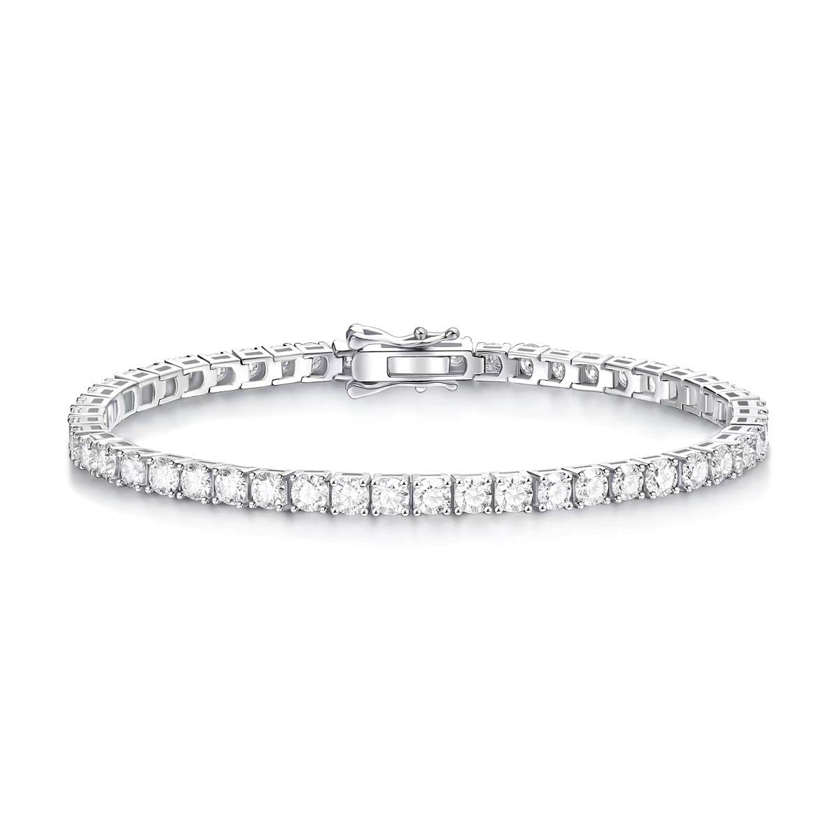 VVS1 Moissanite 925 Sterling Silver Tennis Bracelet in White Gold Bracelets