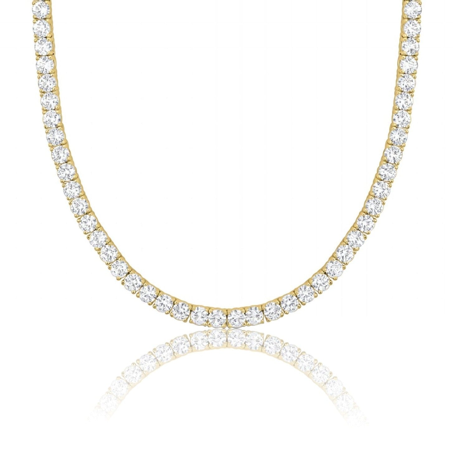 VVS1 Moissanite Diamond 925 Sterling Silver Tennis Chain in 18K Gold Necklaces