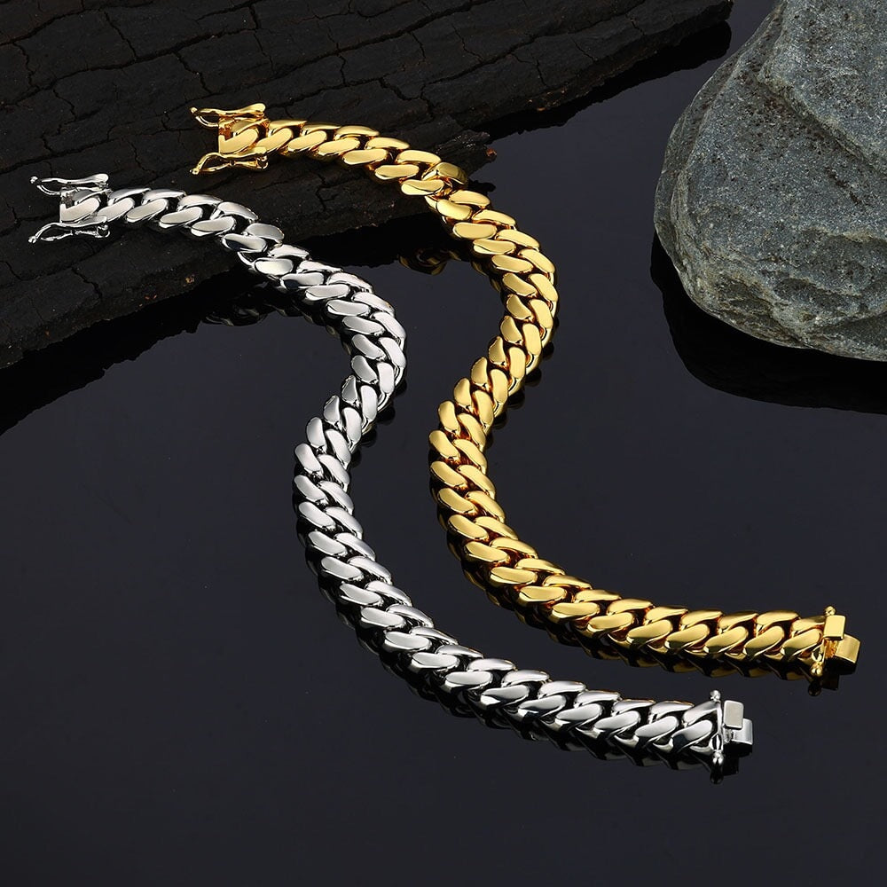 20mm Monaco Cuban Link Chain in 18K Gold Plating Necklaces 