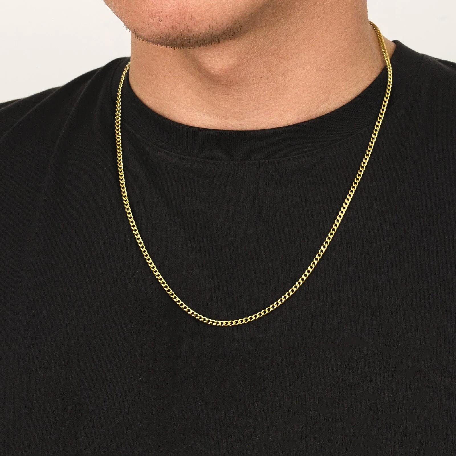 3mm Miami Cuban Link Chain in 14K Gold Necklaces 
