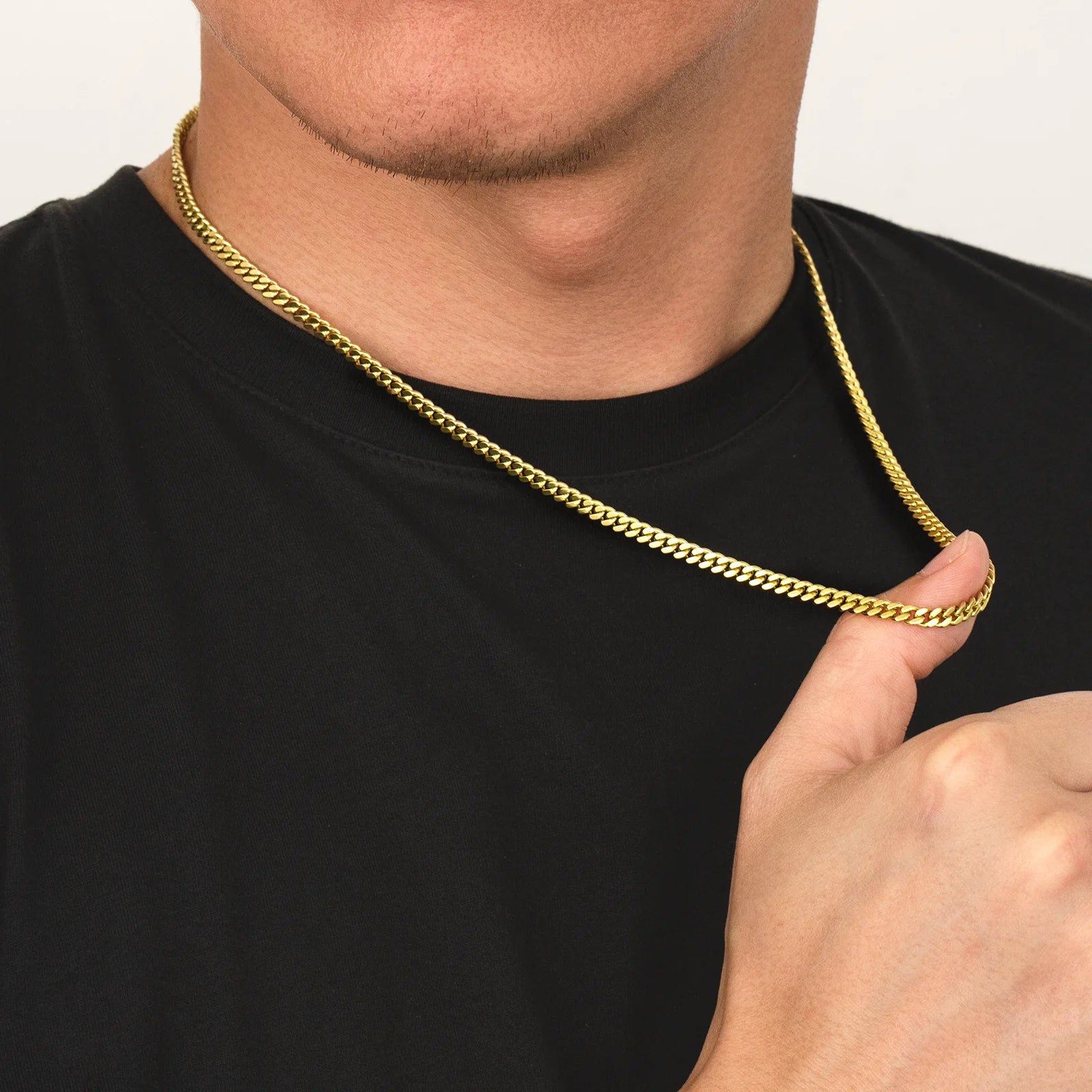 4mm Miami Cuban Link Chain in 14K Gold Necklaces 