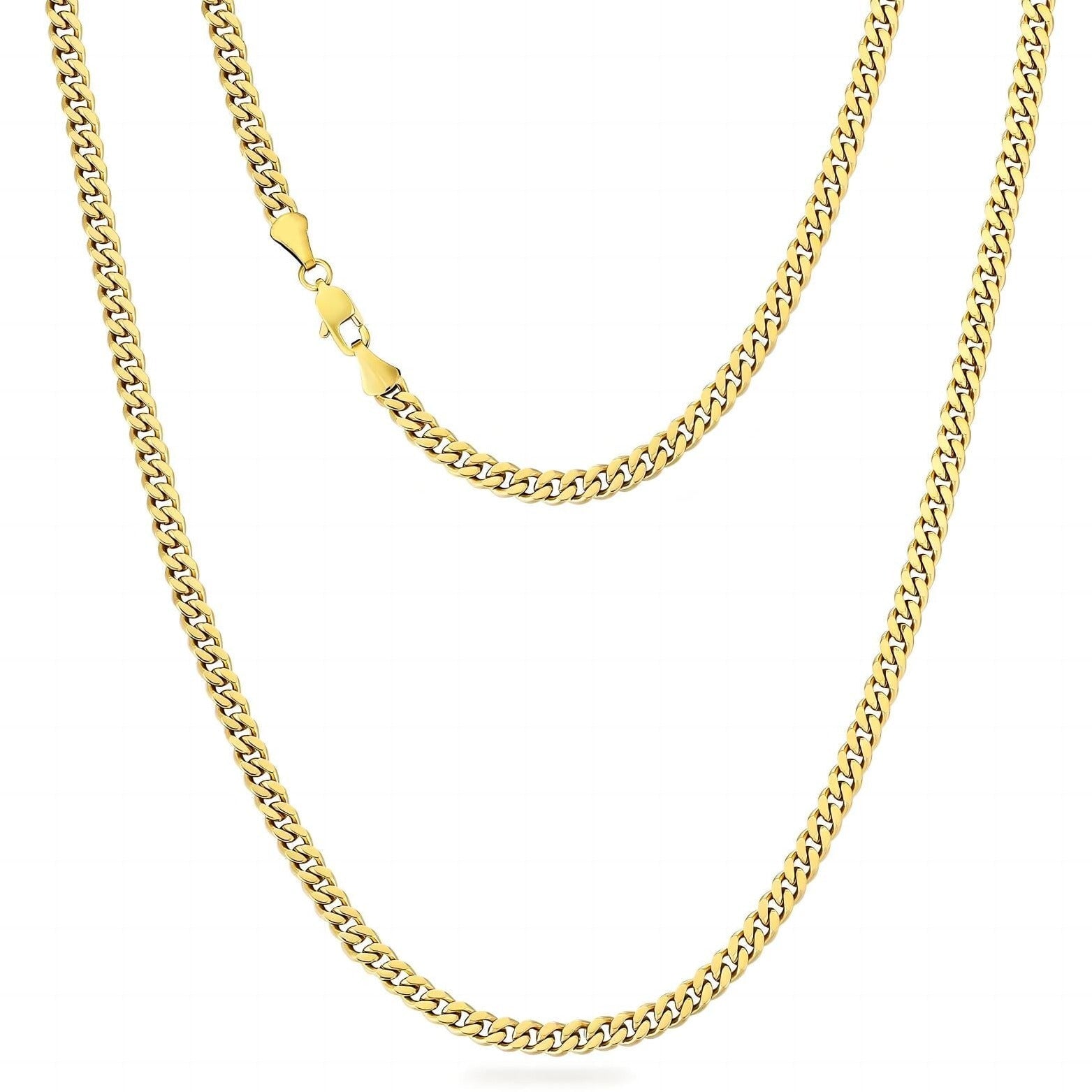 4mm Miami Cuban Link Chain in 14K Gold Necklaces 