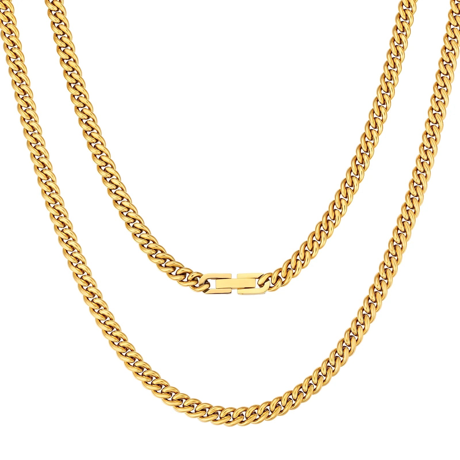 5mm Miami Cuban Link Chain in 18K Gold Necklaces 
