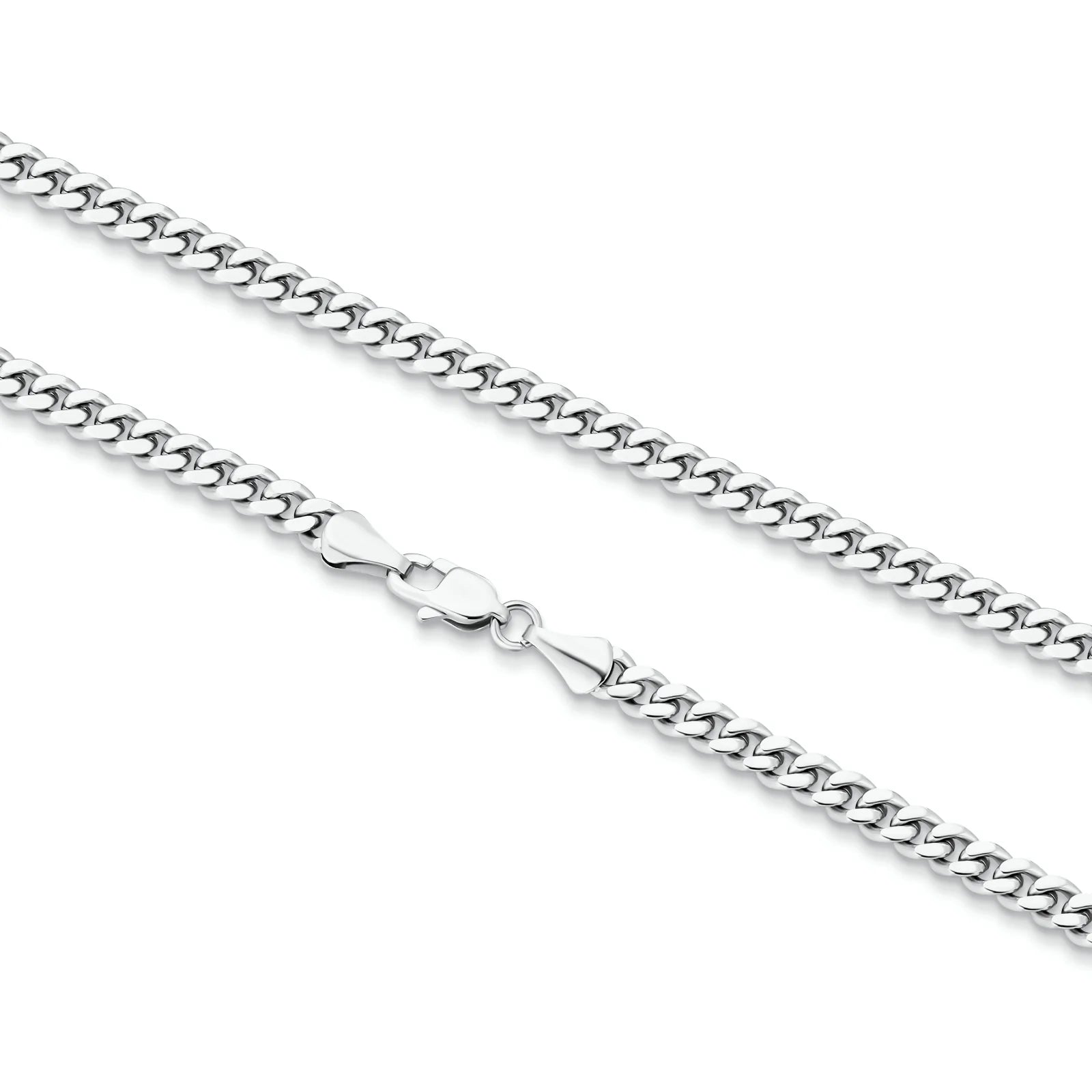 5mm Miami Cuban Link Chain in White Gold Necklaces 