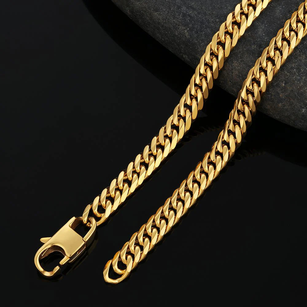 6mm Miami Cuban Link Chain in 18K Gold - 6-Side Cut Necklaces 