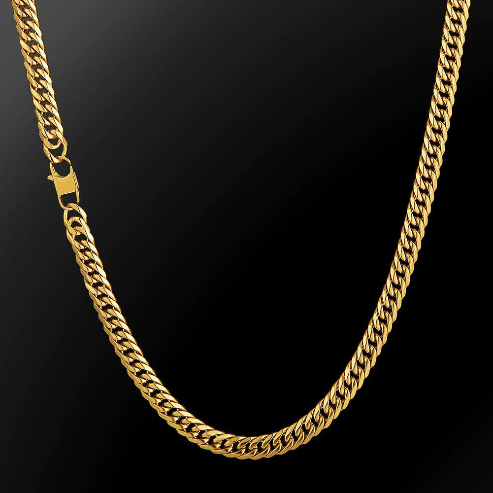 6mm Miami Cuban Link Chain in 18K Gold - 6-Side Cut Necklaces 