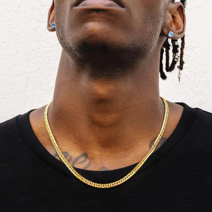 6mm Miami Cuban Link Chain in 18K Gold - 6-Side Cut Necklaces 