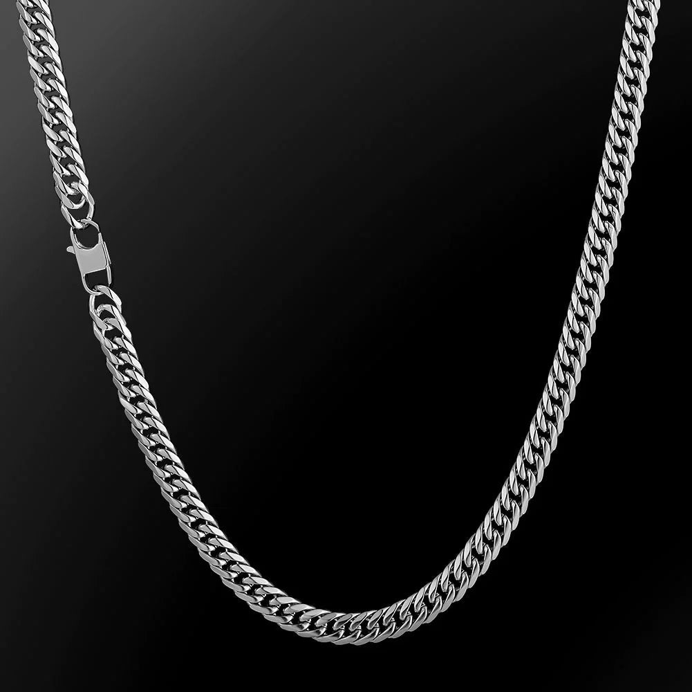 6mm Miami Cuban Link Chain in White Gold - 6-Side Cut Necklaces 