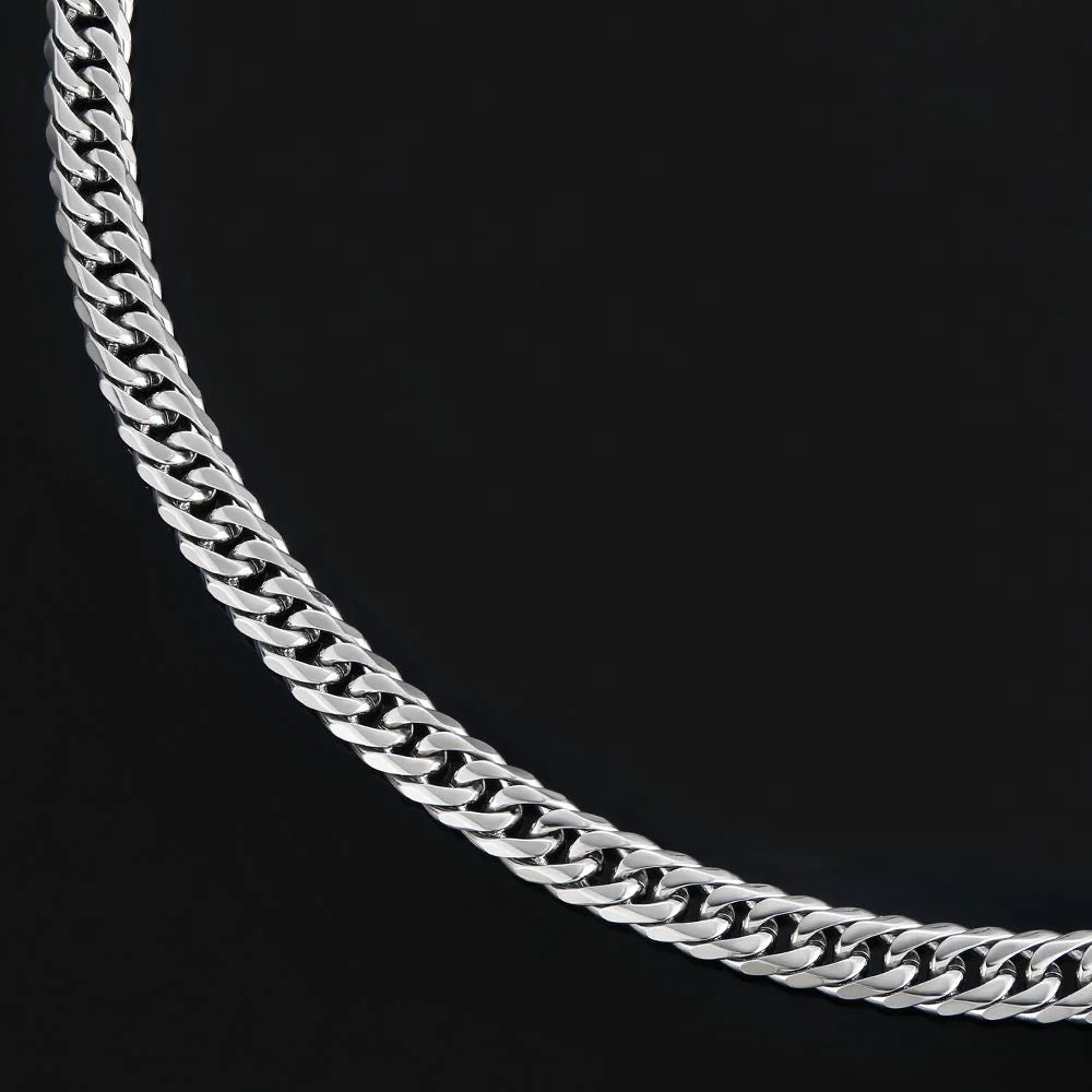 6mm Miami Cuban Link Chain in White Gold - 6-Side Cut Necklaces 