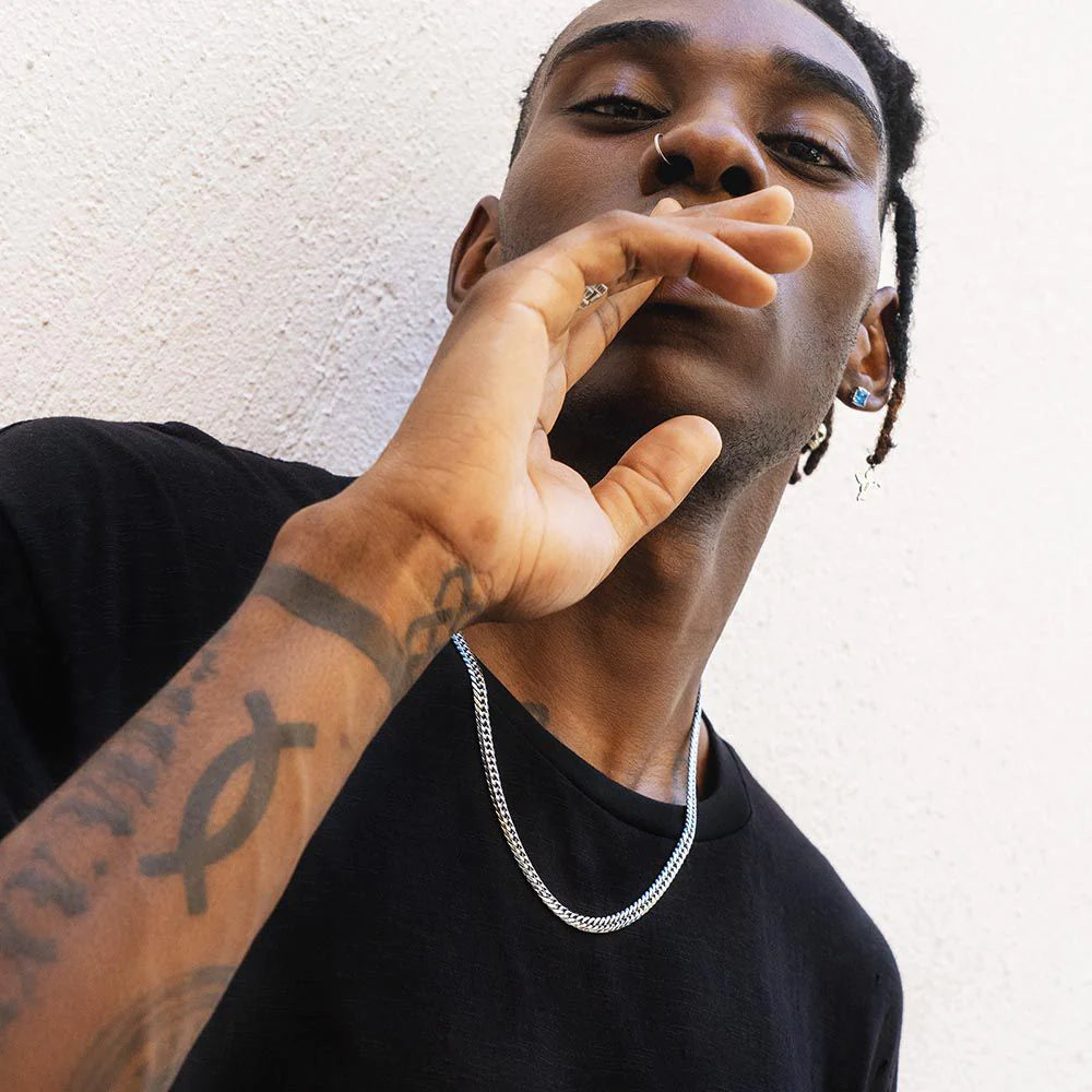 6mm Miami Cuban Link Chain in White Gold - 6-Side Cut Necklaces 