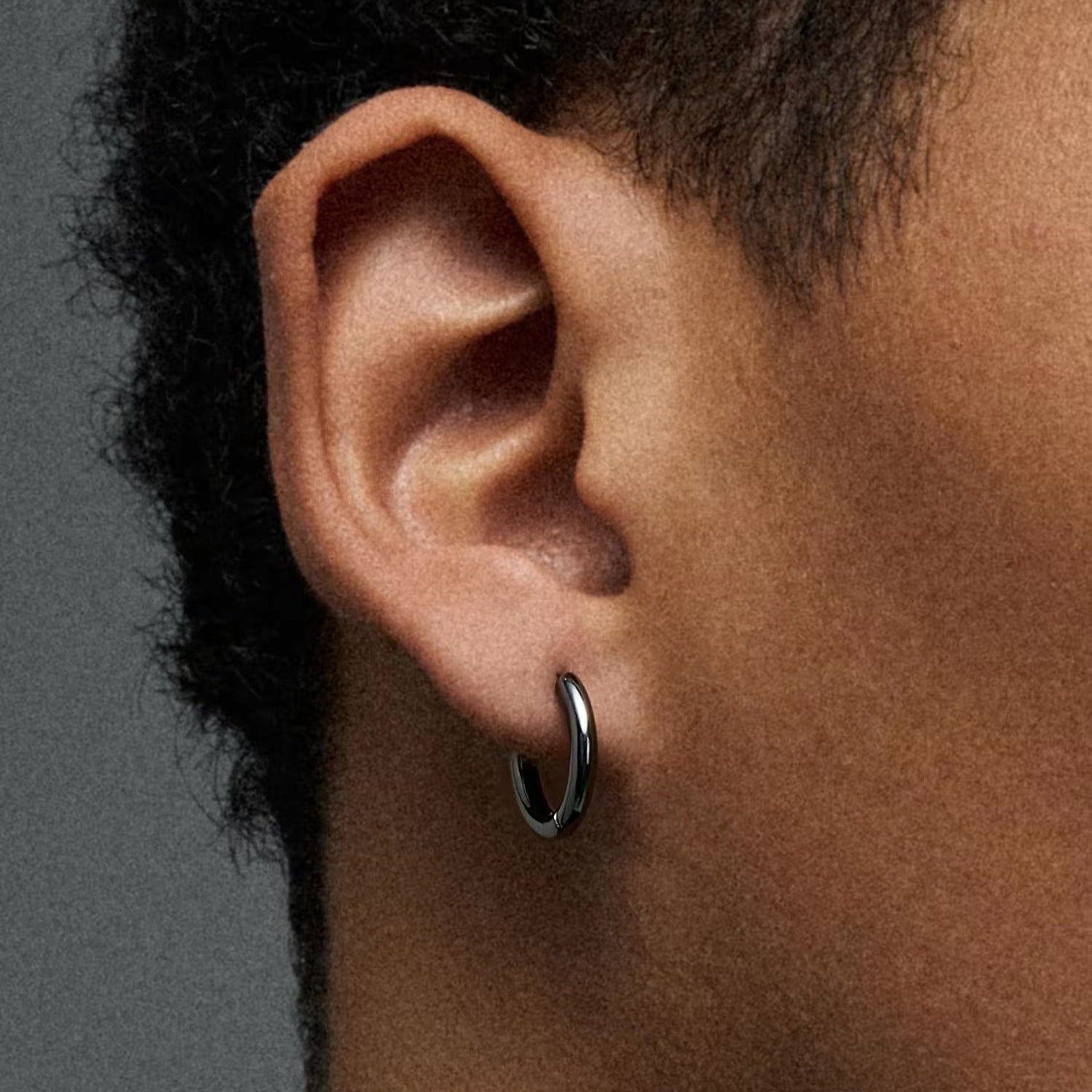 925 Sterling Silver Hoop Earrings in Black Gold Earrings 