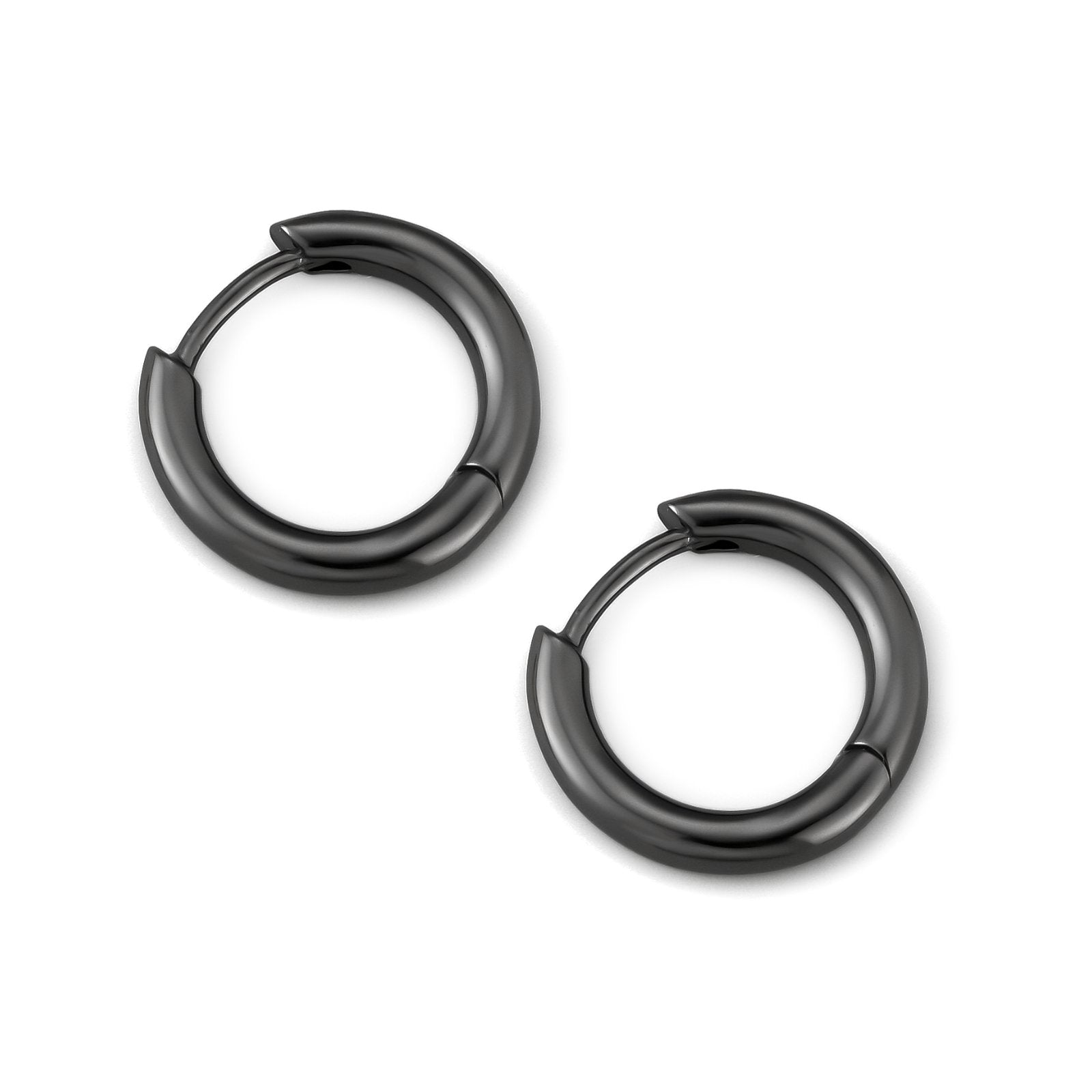 925 Sterling Silver Hoop Earrings in Black Gold Earrings 