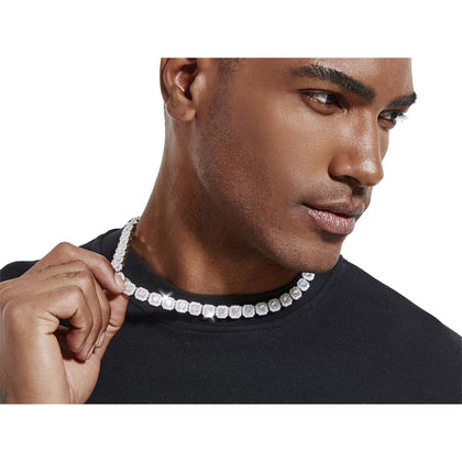 BEYOND PERFECTION® - S925 VVS1 Moissanite Diamond Cluster Tennis Chain - 10mm Necklaces 