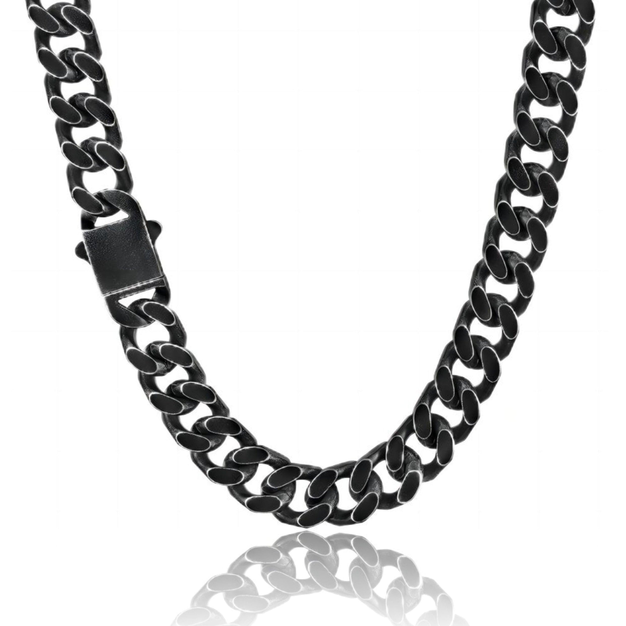 BLACK & PROUD™ - Black Curb Cuban Link Chain - 14mm Necklaces 