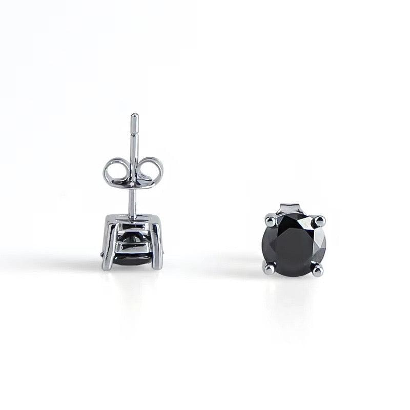 BLACK & PROUD™ - S925 Black Moissanite Earring Studs in White Gold - 2.0 Carat Earrings 