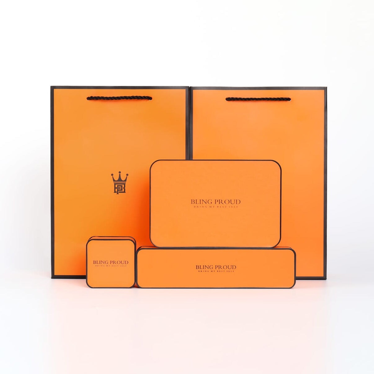 Bling Proud Gift Packaging - Vibrant Orange Deluxe Jewelry Box 