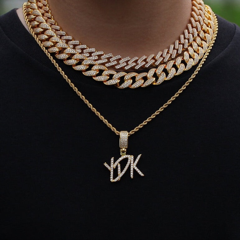 Custom Iced Out Name Letters Pendant Necklace 