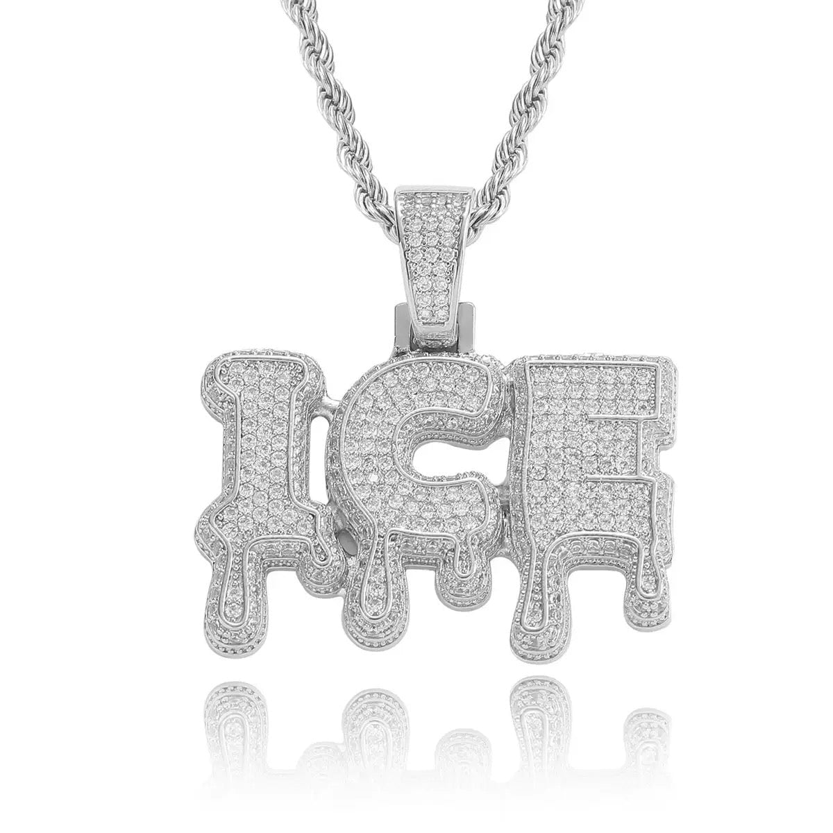 Custom Name Iced Drip Letters Pendant Necklace Charms & Pendants 