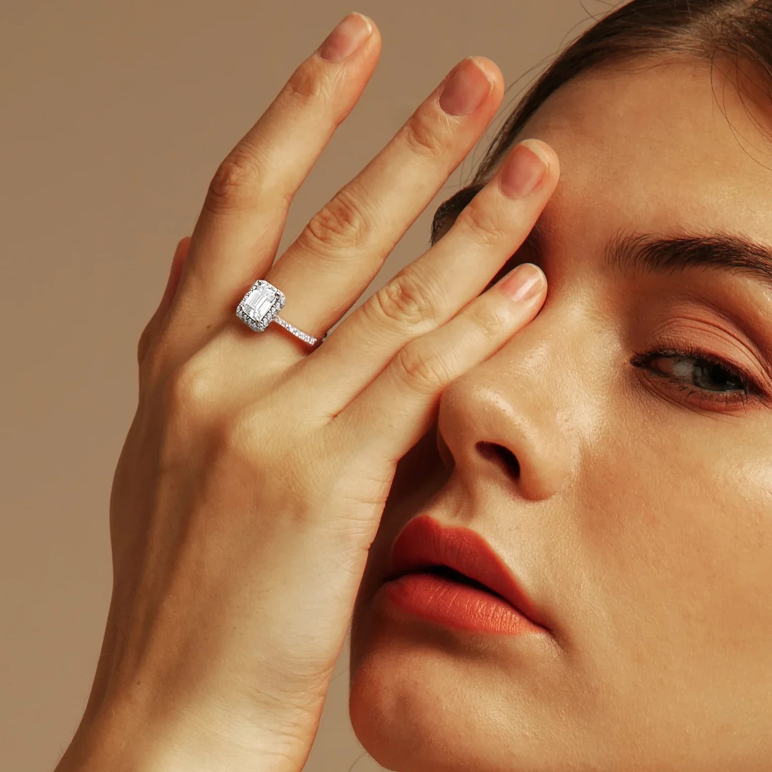 Emerald Cut Moissanite Diamond Engagement Ring for Women Rings 