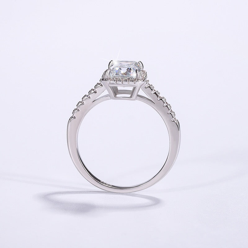 Emerald Cut Moissanite Diamond Engagement Ring for Women Rings 