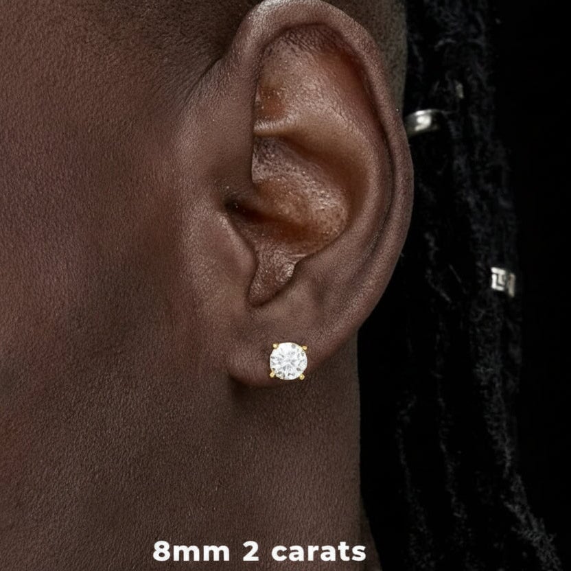 Excellent VVS1 Moissanite Diamond Earrings Studs in 14K Gold Earrings 