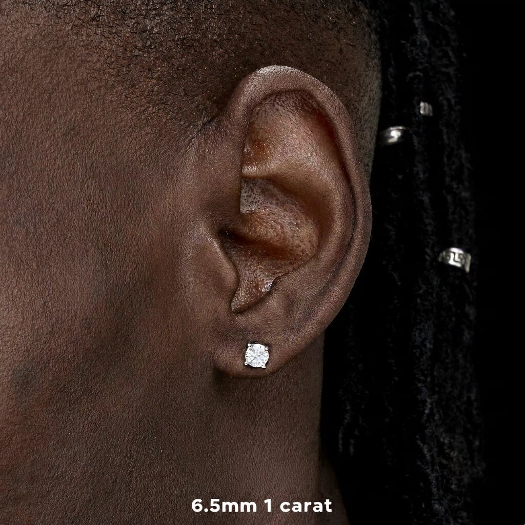 Excellent VVS1 Moissanite Diamond Earrings Studs in White Gold Earrings 