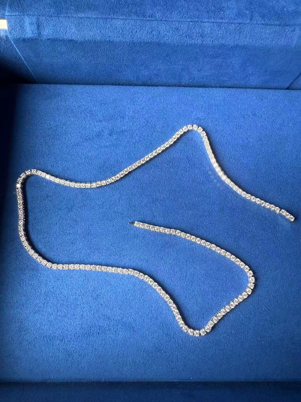 Final Sale - Moissanite Diamond Tennis Chain in White Gold - 3mm 