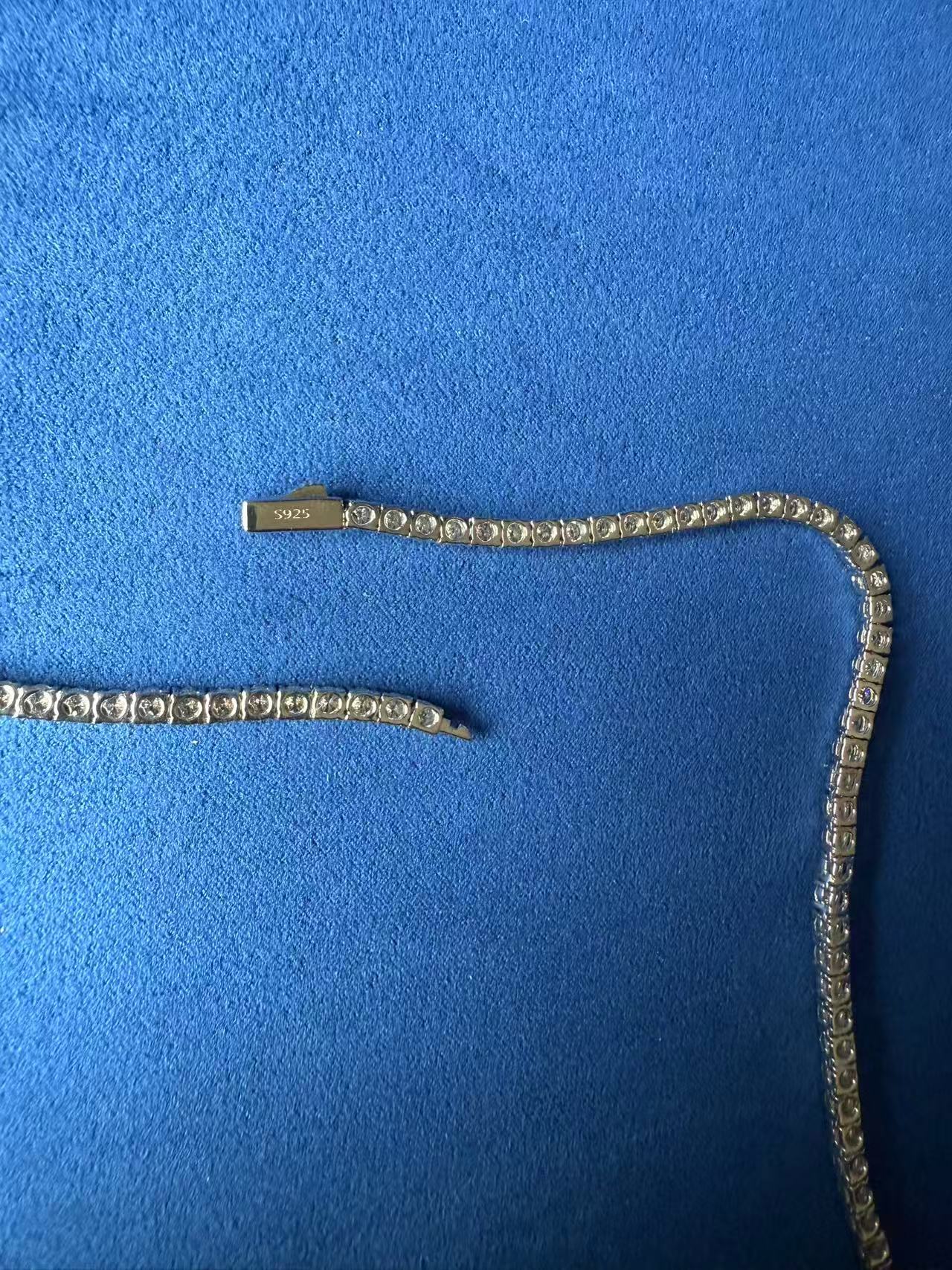 Final Sale - Moissanite Diamond Tennis Chain in White Gold - 3mm 