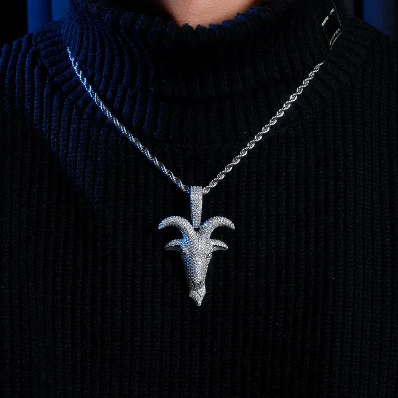 G.O.A.T. Pendant - White Gold Charms & Pendants 