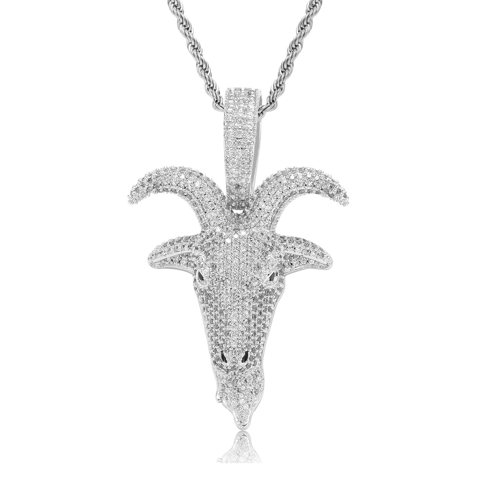 G.O.A.T. Pendant - White Gold Charms & Pendants 