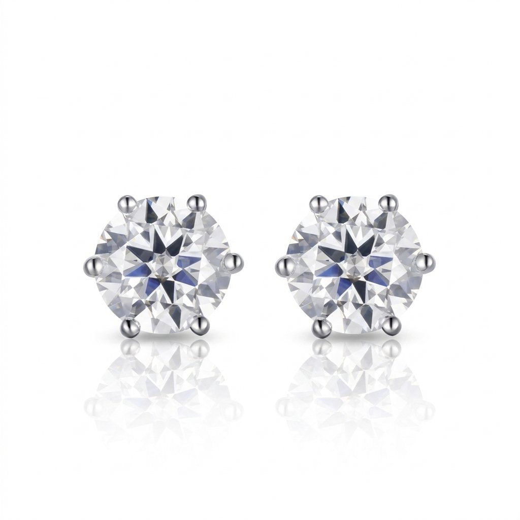 Men's Big Moissanite Earring Studs in 925 Sterling Silver - 10mm Earrings 
