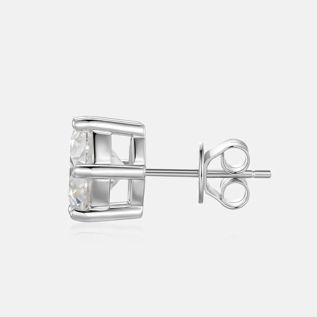Men's Moissanite Big Earring Studs in 925 Sterling Silver - 9mm Earrings 
