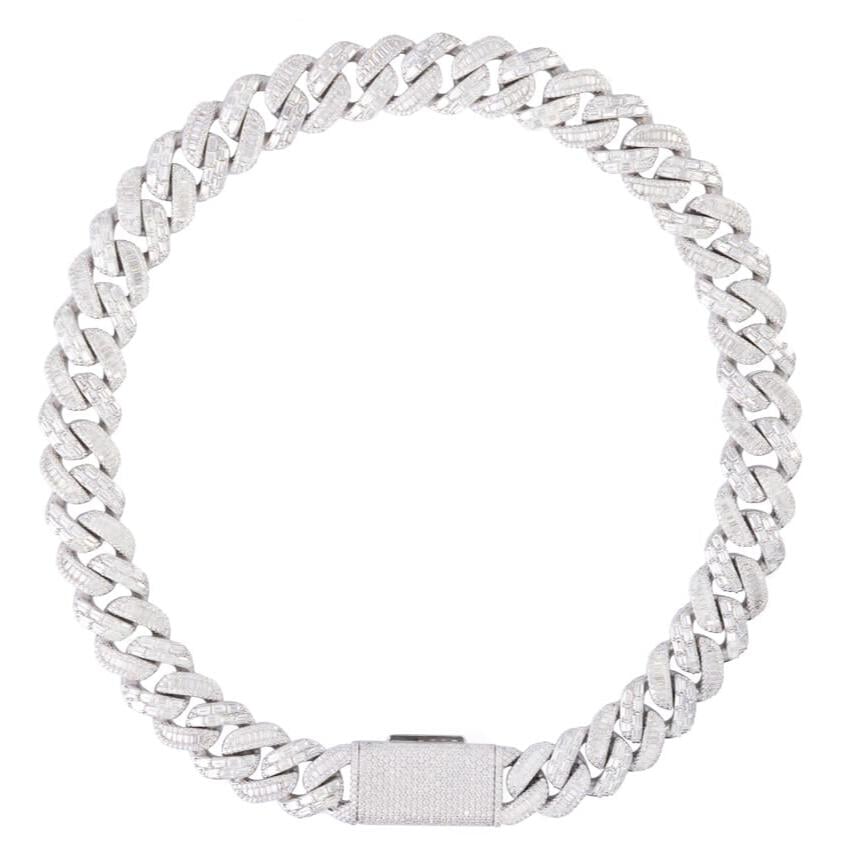 Mixed Shape Moissanite Diamond Cuban Link Chain - 22mm Necklaces 