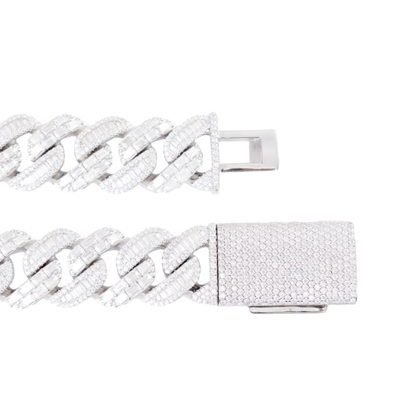 Mixed Shape Moissanite Diamond Cuban Link Chain - 22mm Necklaces 