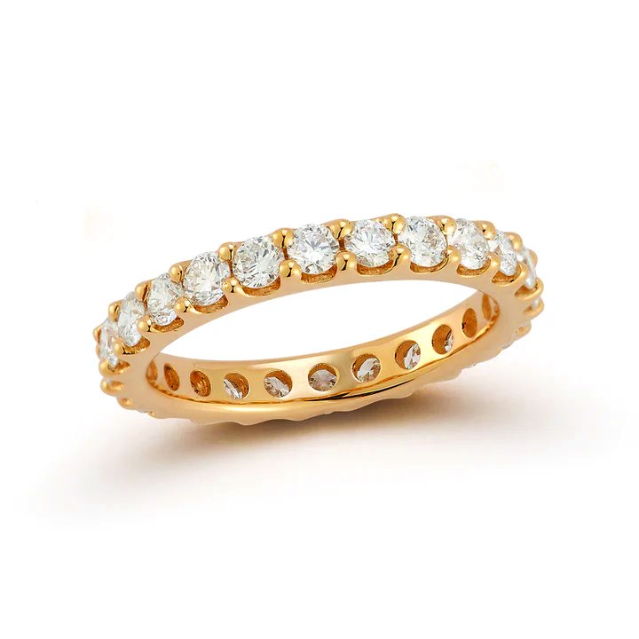 Moissanite Diamond Eternity Ring in 14K Gold - 4mm Rings 