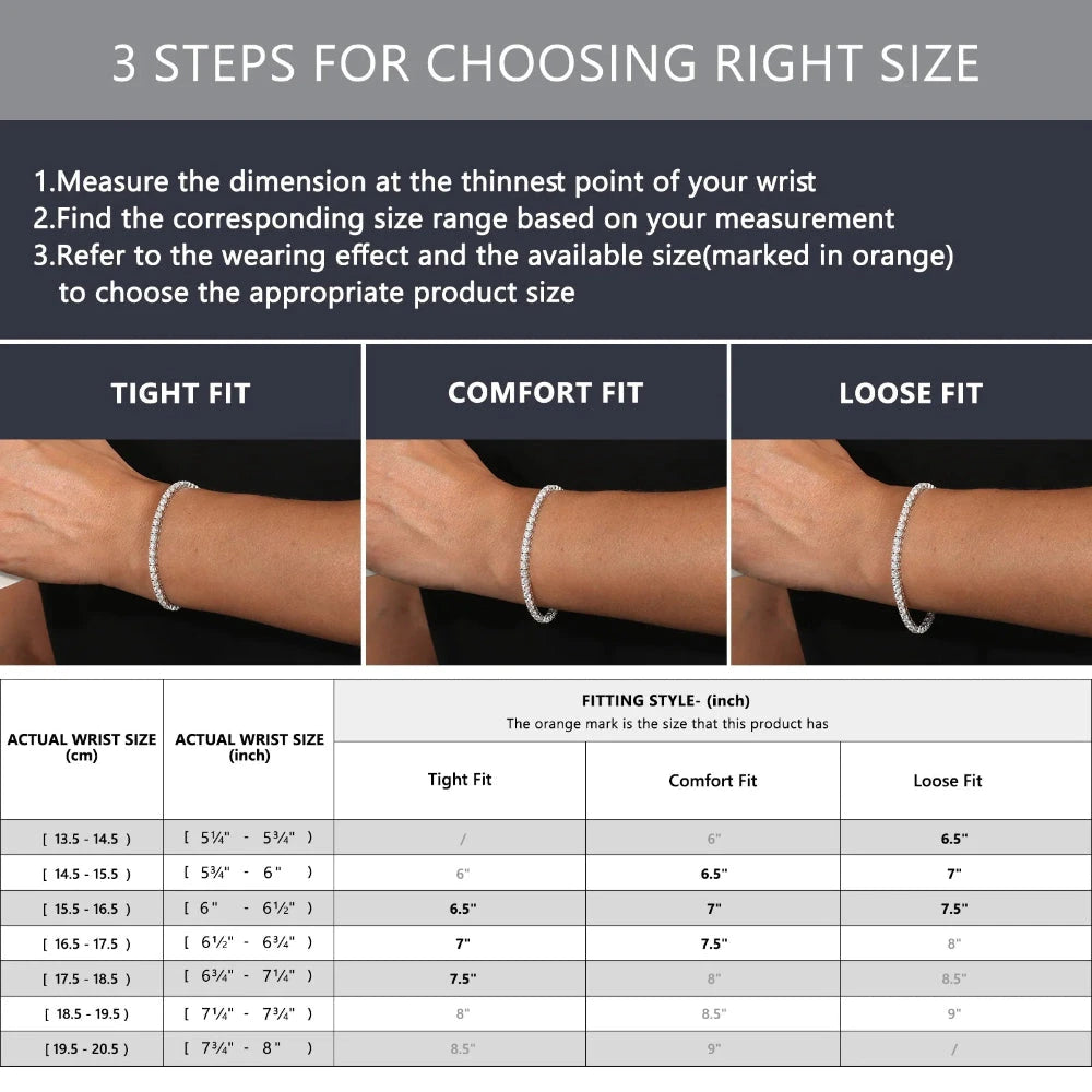 Moissanite Diamond Tennis Bracelet in White Gold - 5mm Bracelets 