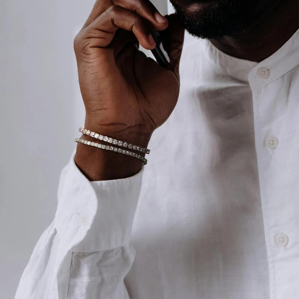 Moissanite Diamond Tennis Bracelet in White Gold - 5mm Bracelets 