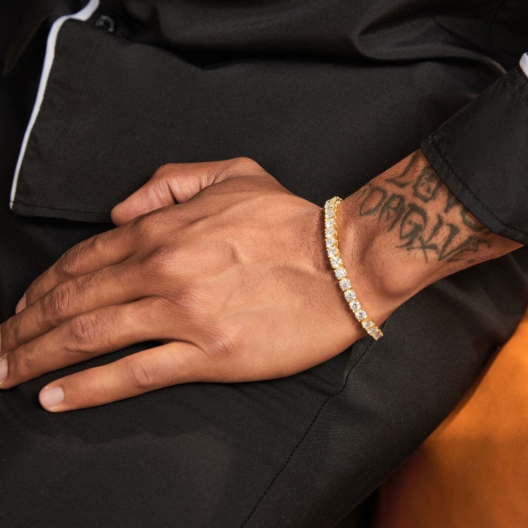 Moissanite Diamond Tennis Chain Bracelet in 14K Gold - 5mm Bracelets 